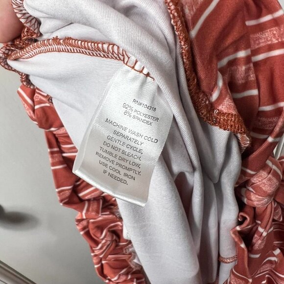 Planet Gold rust orange white striped Paperbag causal pants - Picture 7 of 7